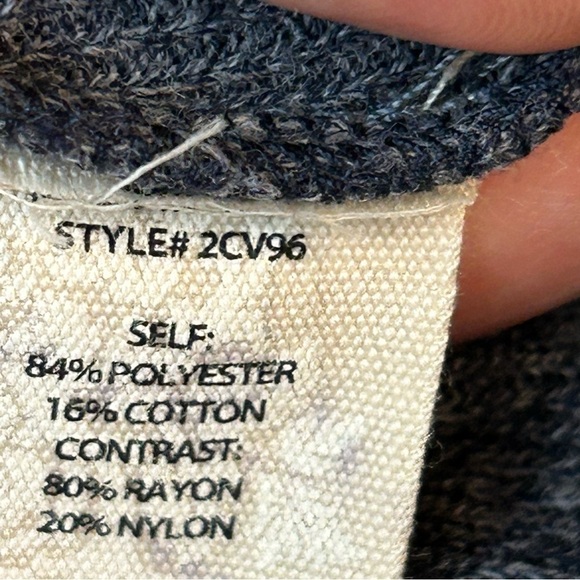 Soft Surroundings Zaida Burnout Blue Floral Velvet Long Sleeve - Picture 7 of 7